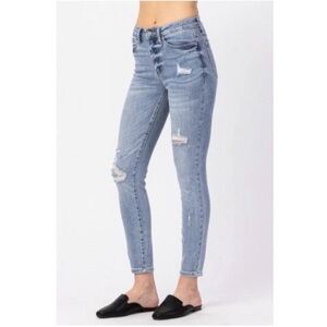 Judy Blue Jeans 11 30 Hilaria High Rise Skinny Stretch Light Distressed JB82330‎